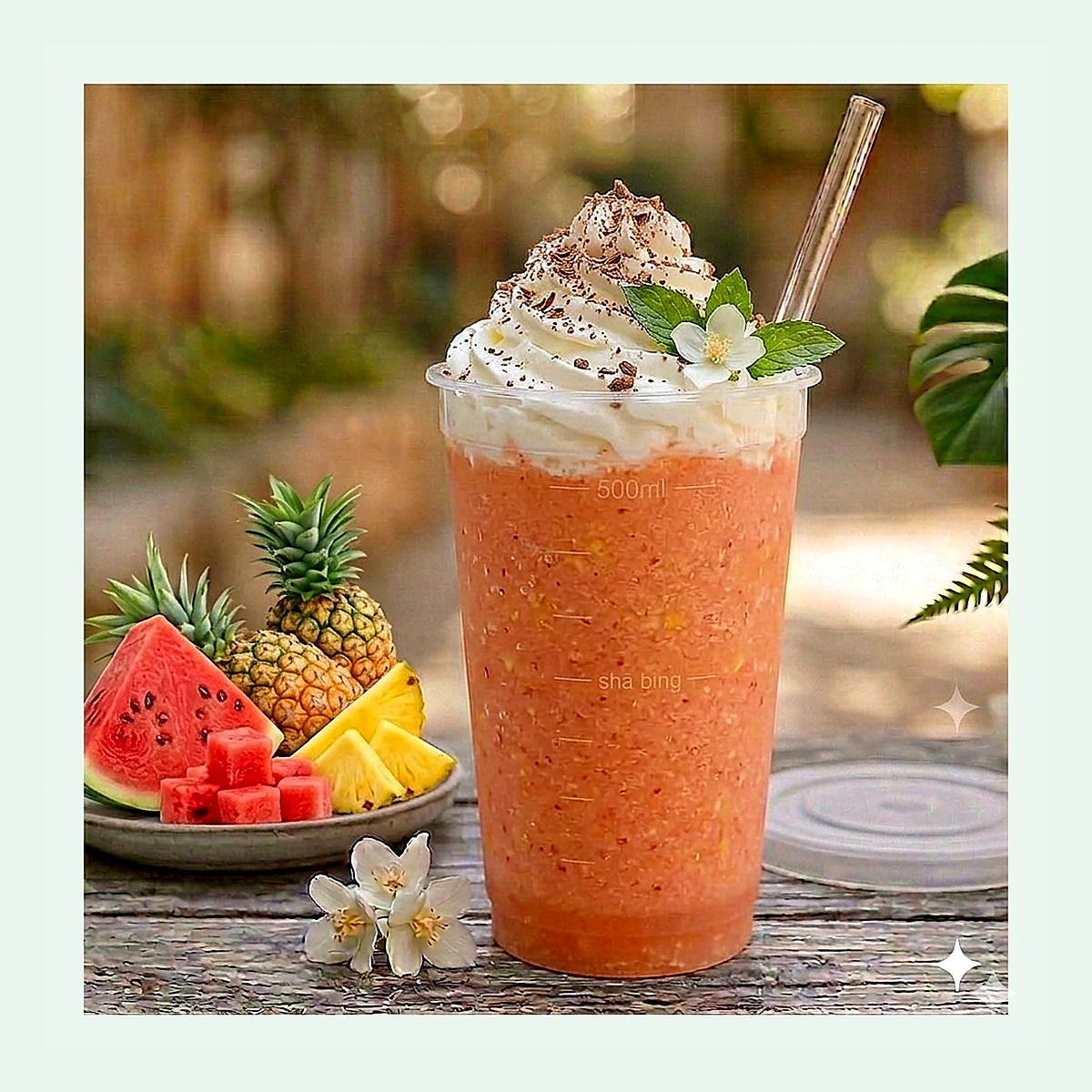 Watermelon&amp;Pineapple Mixed Cream Topping