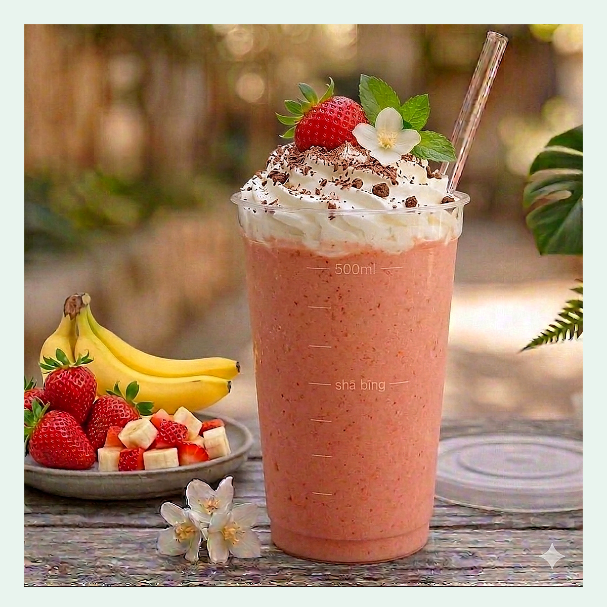 Strawberry&amp;Banana Mixed Cream Topping